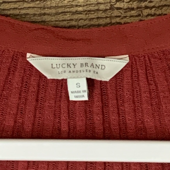 Lucky Brand rust orange blouse top long sleeve Size Small - Picture 4 of 11